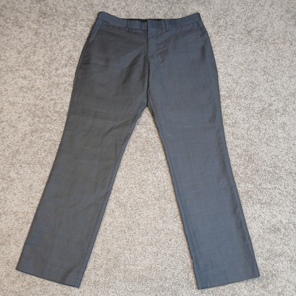 Express Photographer Gray Glen Plaid Wool Blend Dress Pants 30/30 Slim Fit